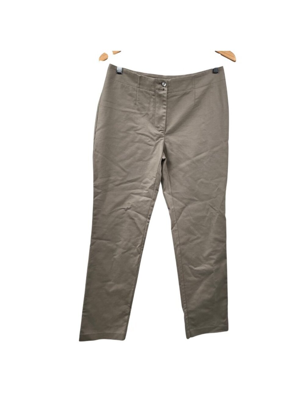 Chico's Womens Khaki Pants Mid Rise Straight Leg Size Small